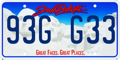 SD license plate 93GG33