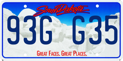 SD license plate 93GG35