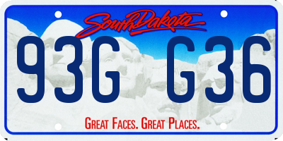 SD license plate 93GG36