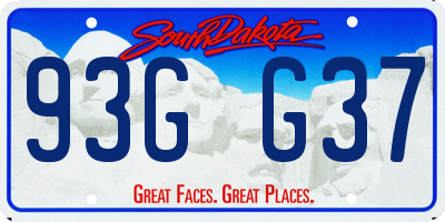 SD license plate 93GG37