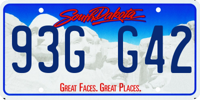 SD license plate 93GG42