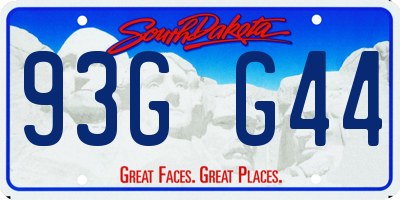 SD license plate 93GG44