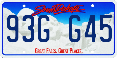 SD license plate 93GG45