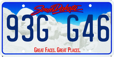 SD license plate 93GG46