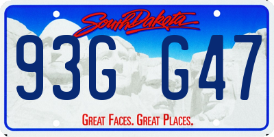 SD license plate 93GG47