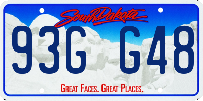 SD license plate 93GG48
