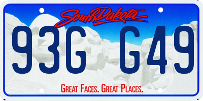 SD license plate 93GG49