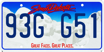 SD license plate 93GG51
