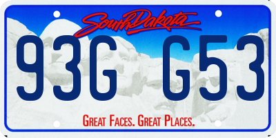 SD license plate 93GG53
