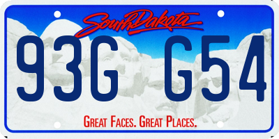 SD license plate 93GG54