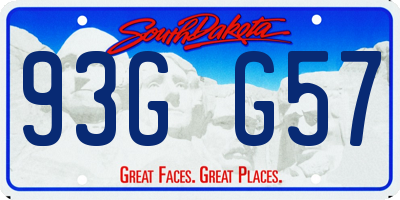 SD license plate 93GG57