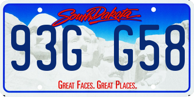 SD license plate 93GG58
