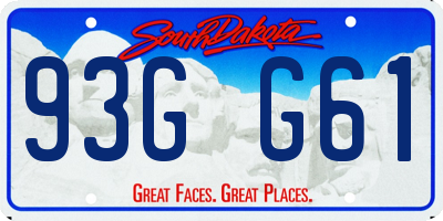 SD license plate 93GG61