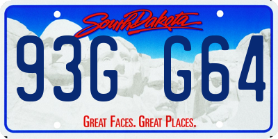 SD license plate 93GG64