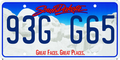 SD license plate 93GG65
