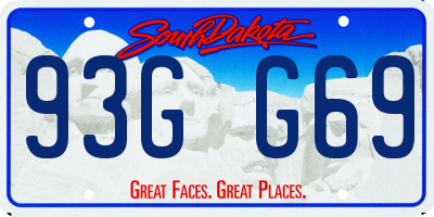 SD license plate 93GG69