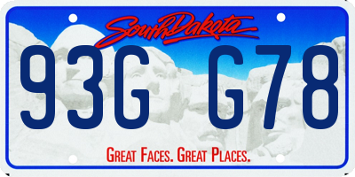 SD license plate 93GG78