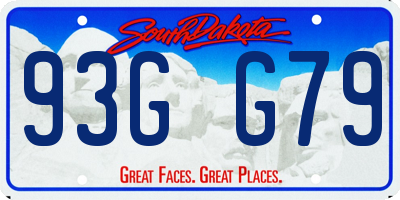 SD license plate 93GG79