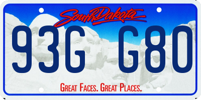 SD license plate 93GG80