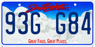 SD license plate 93GG84