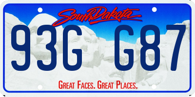SD license plate 93GG87