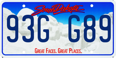 SD license plate 93GG89