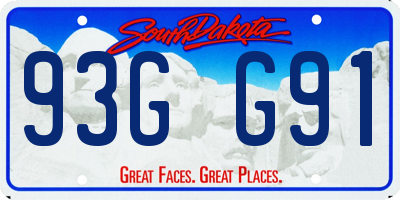 SD license plate 93GG91
