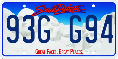 SD license plate 93GG94