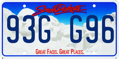 SD license plate 93GG96