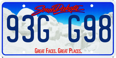 SD license plate 93GG98