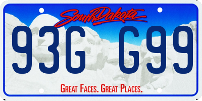SD license plate 93GG99