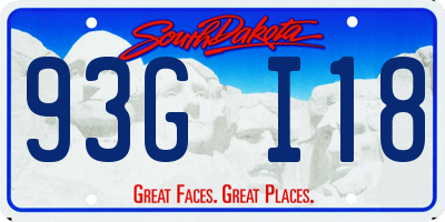 SD license plate 93GI18