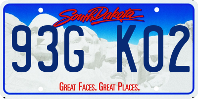 SD license plate 93GK02