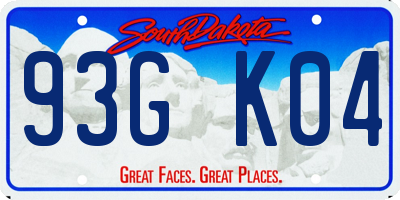 SD license plate 93GK04