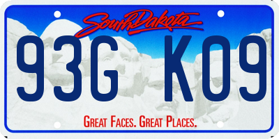 SD license plate 93GK09