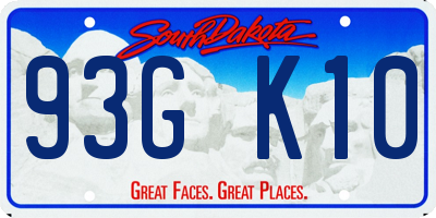 SD license plate 93GK10