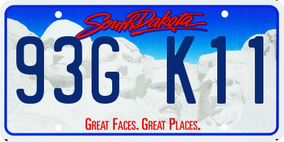 SD license plate 93GK11