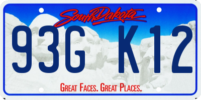 SD license plate 93GK12