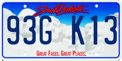 SD license plate 93GK13