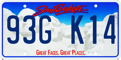 SD license plate 93GK14