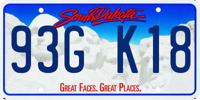 SD license plate 93GK18