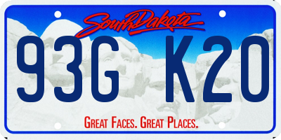 SD license plate 93GK20