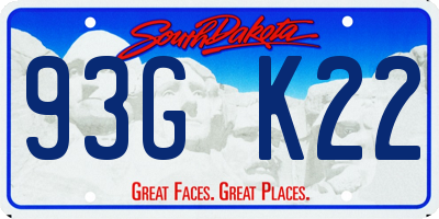 SD license plate 93GK22