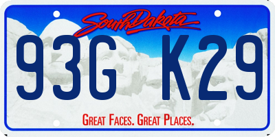 SD license plate 93GK29
