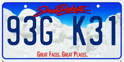 SD license plate 93GK31