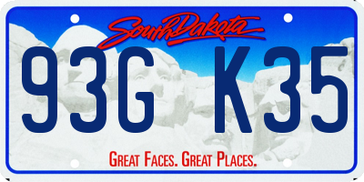 SD license plate 93GK35