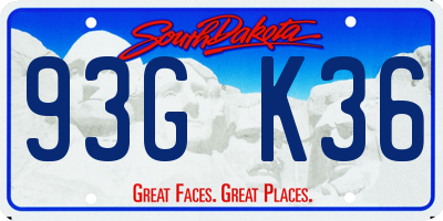 SD license plate 93GK36