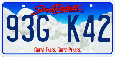 SD license plate 93GK42