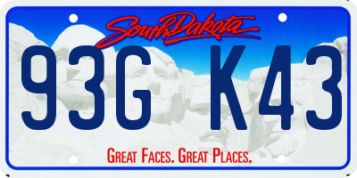 SD license plate 93GK43
