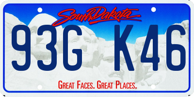 SD license plate 93GK46